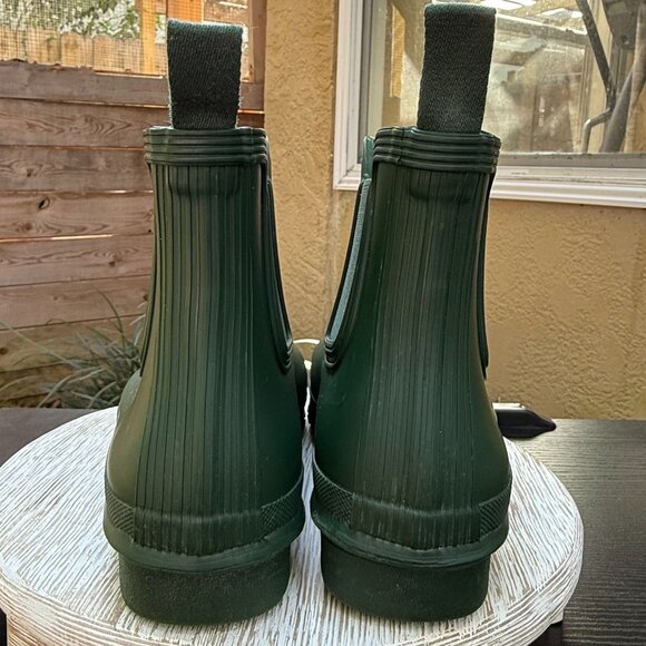 HUNTER ORIGINAL CHELSEA ANKLE BOOTS 10 WOMEN'S OUTDOOR RAINBOOT GREEN NEW PREPPY - Picture 8 of 13